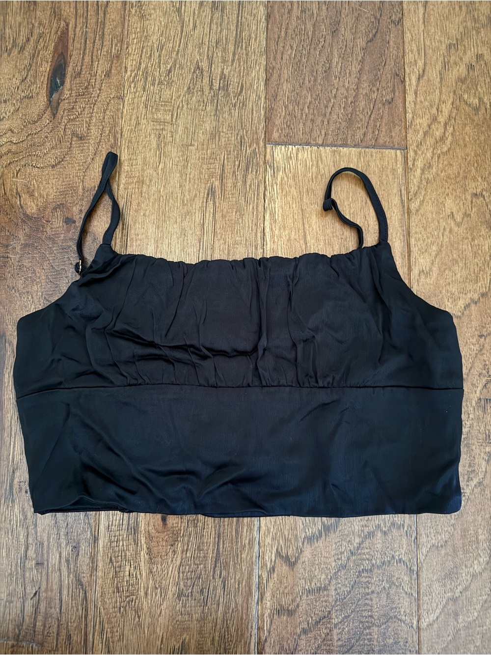 zara cropped black tank top